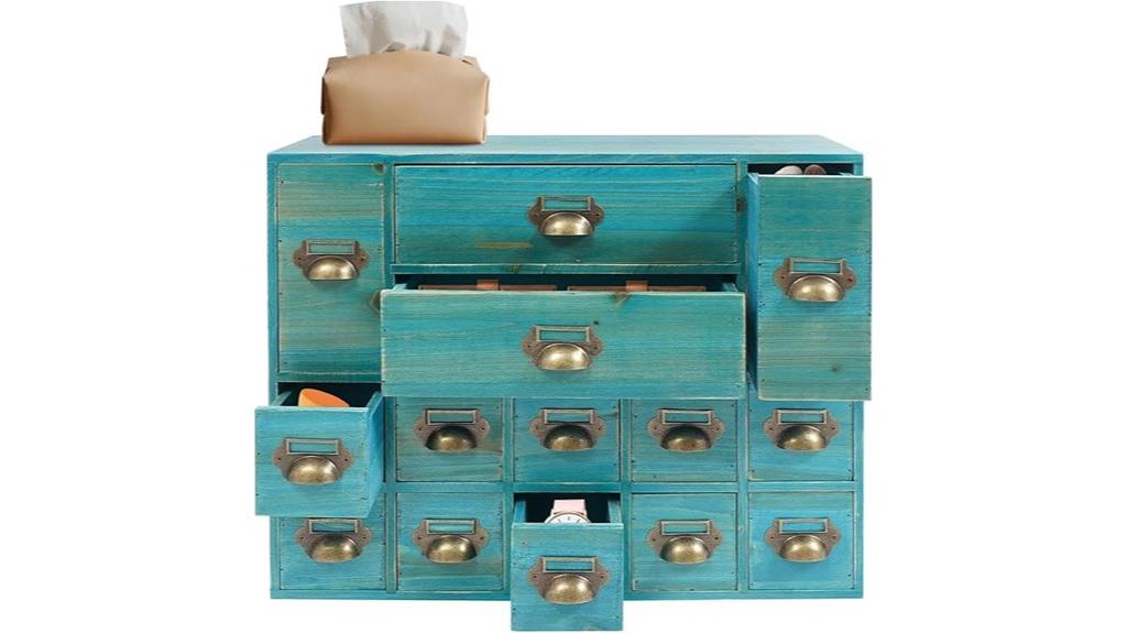 14 drawer apothecary cabinet