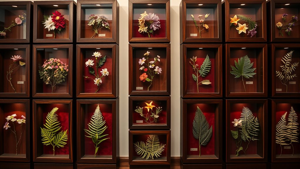 elegant botanical display cases