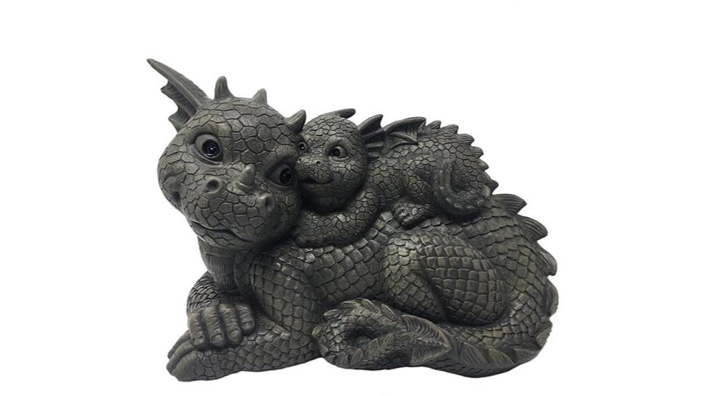 garden dragon family sculpture