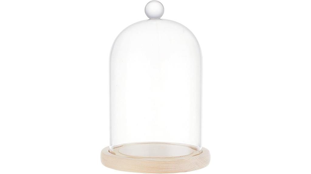 glass display dome with base