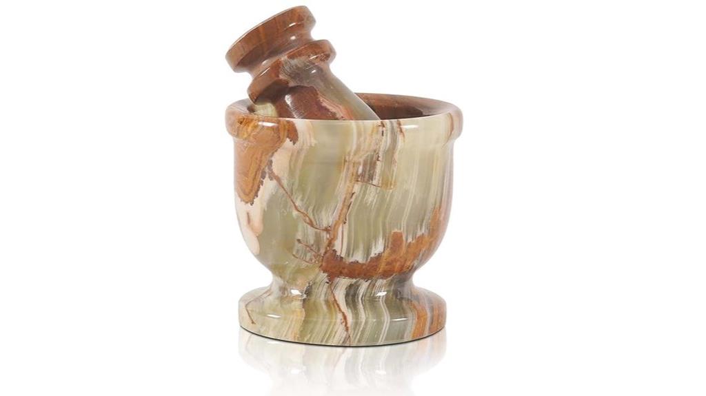 green marble mortar pestle