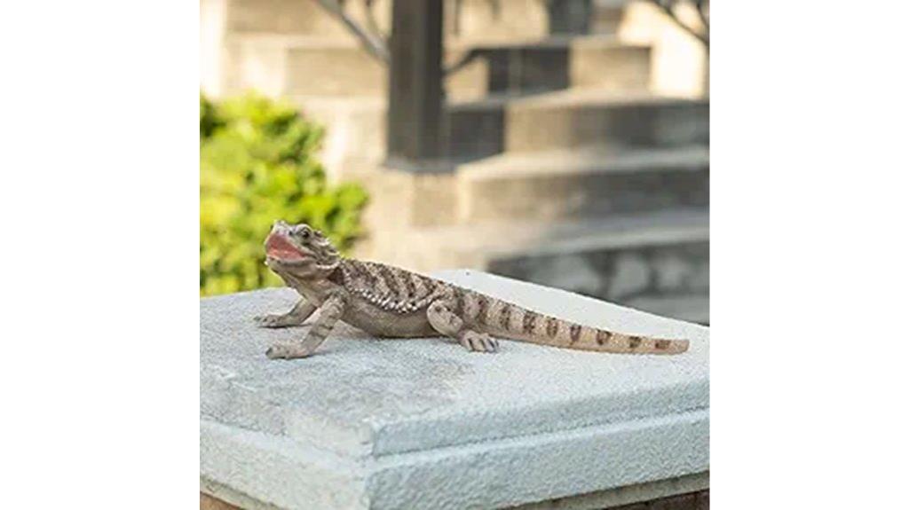 hand painted garden lizard sculpture