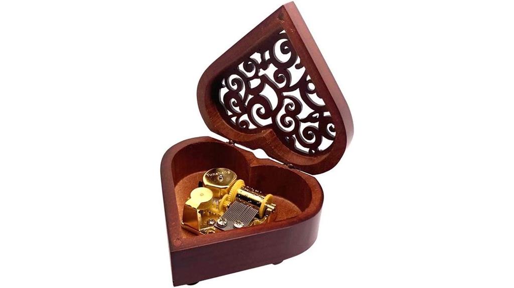 heart shaped vintage music box