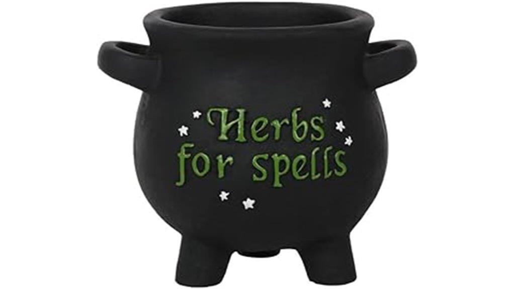 herb cauldron garden decor