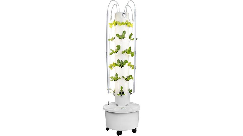 hydroponic tower with lights