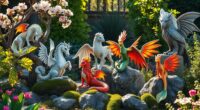 mythical creature garden sculptures