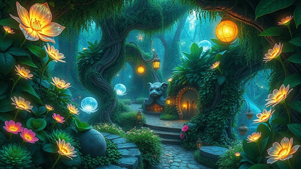 mythical garden design elements