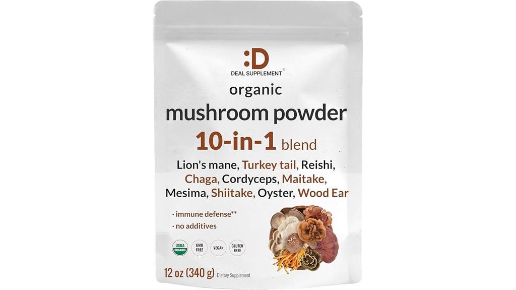 organic mushroom powder supplement