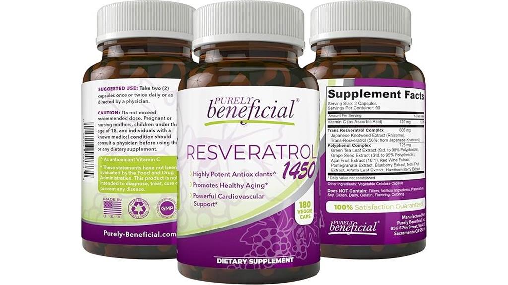resveratrol 1450mg supplement 90 day
