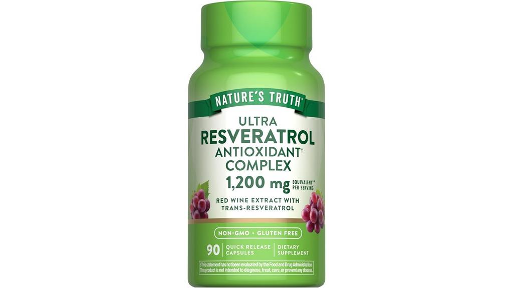 resveratrol supplement 1200mg 90 capsules