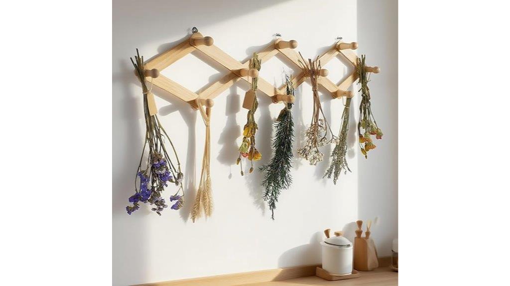 rustic herb drying rack
