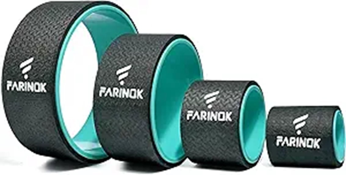 set of four yoga wheels