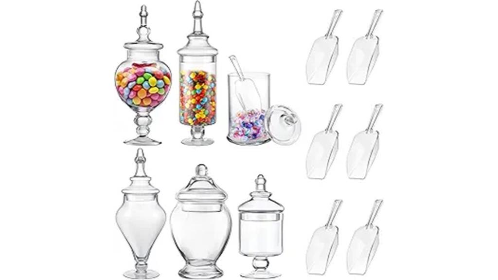 six glass jar set