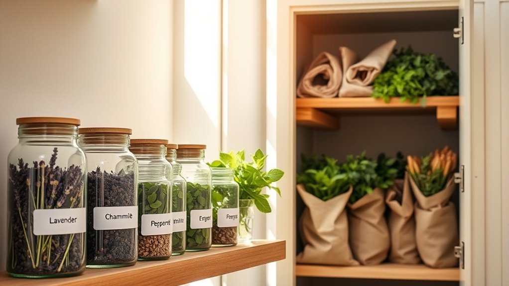 store herbs in airtight dark containers