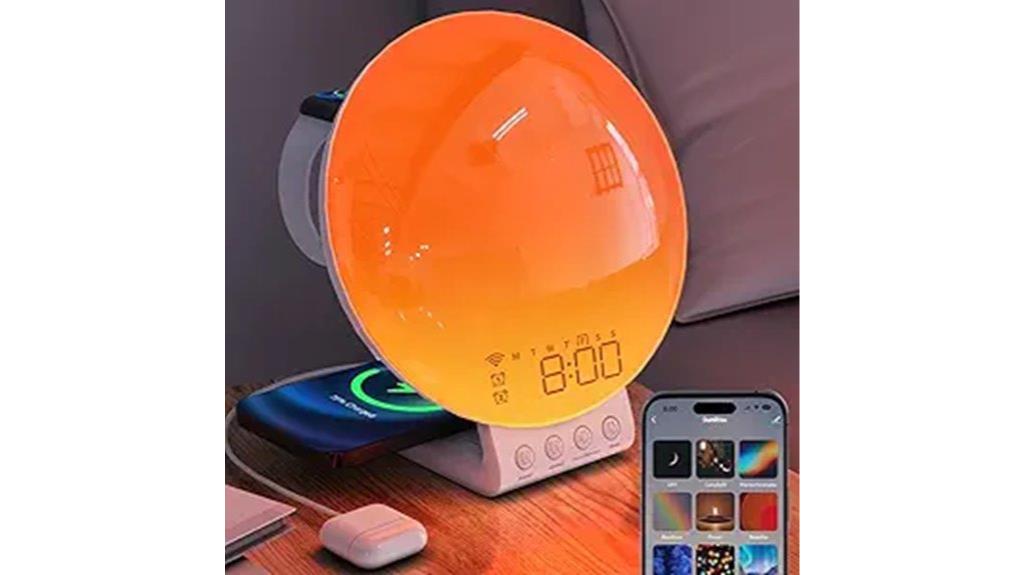 sunrise alarm with wireless charging