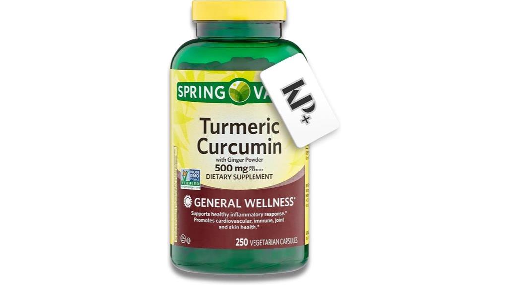 turmeric curcumin 500mg 250 capsules