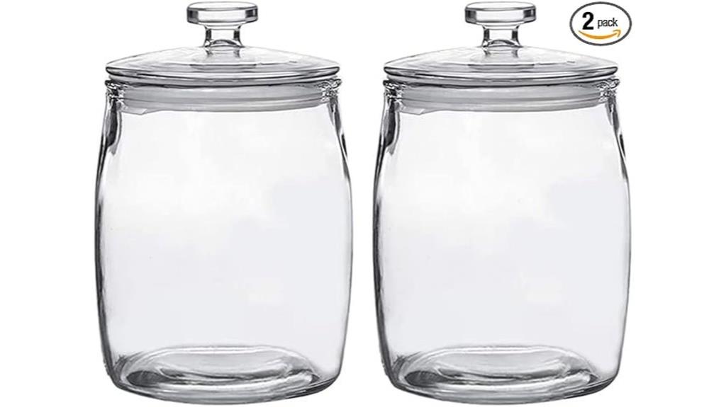 two half gallon glass jars