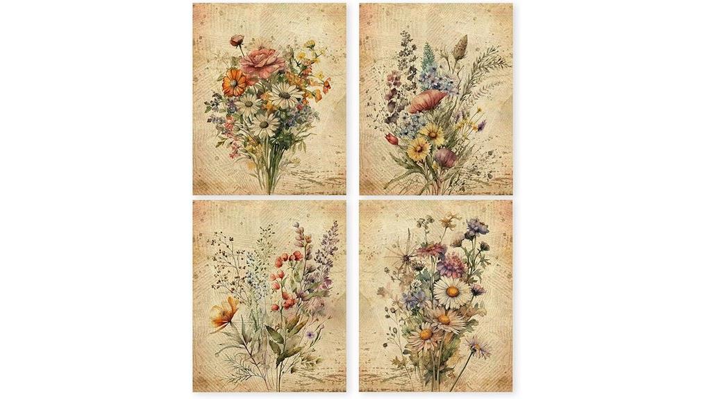 vintage floral wall art