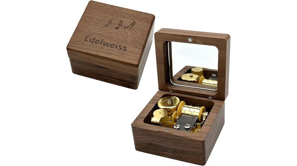 walnut wood music box