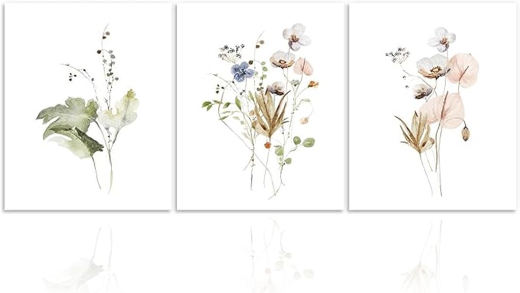 watercolor flower wall art