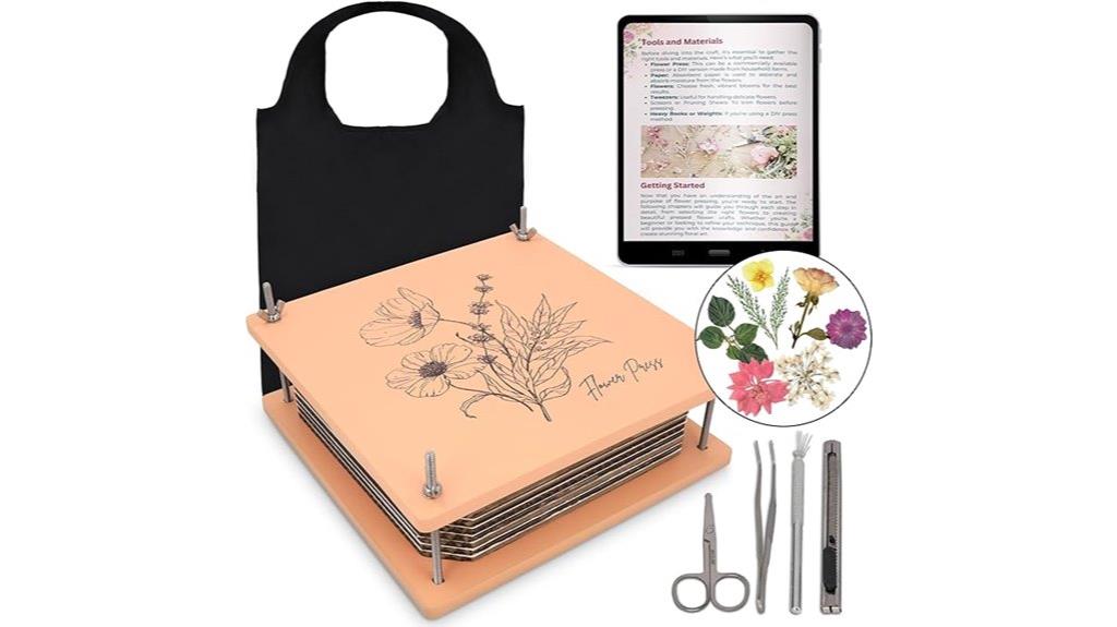 wooden flower press with lock