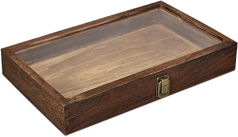 wooden jewelry display case