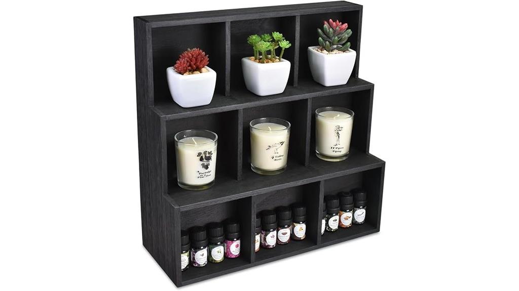 wooden multi slot shelf