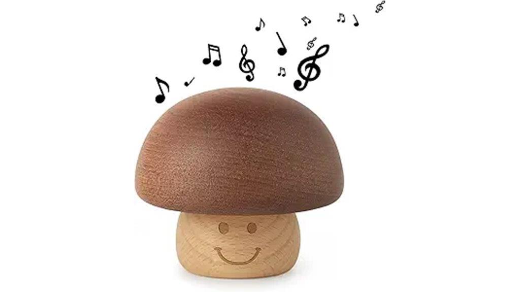 wooden mushroom music box