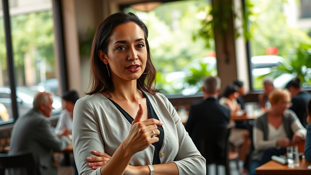 express needs through confident body language