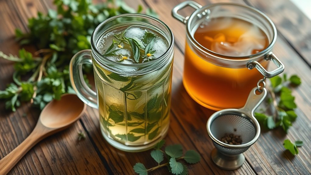 gentle simmering thorough straining