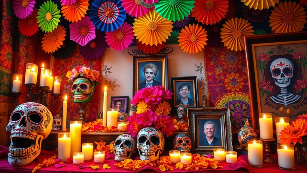 honoring ancestors with vibrant offerings