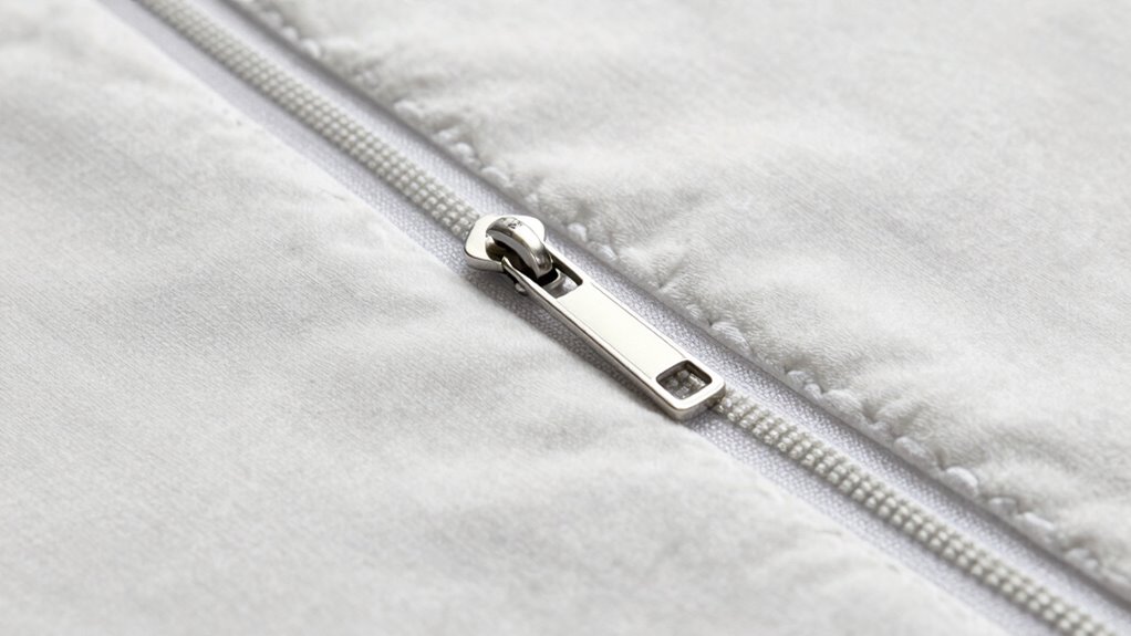 fabric and zipper details