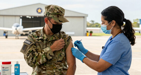 Military requiring flu vaccines for recruits as Air Force base deals with outbreak